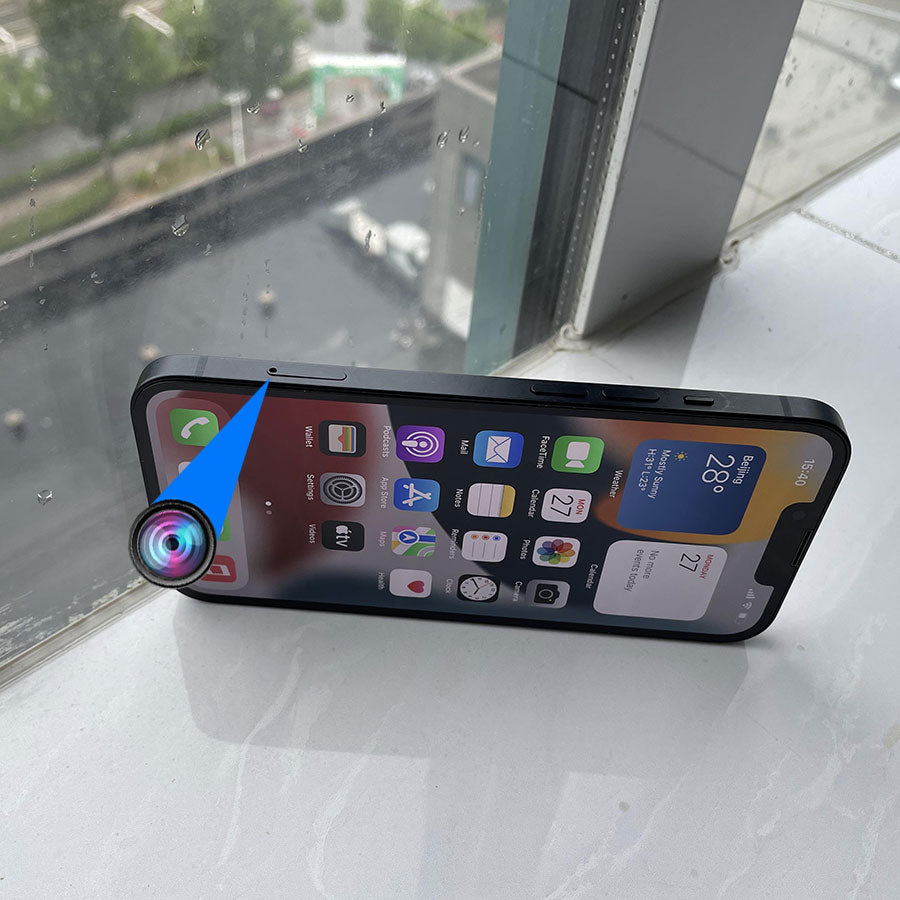 IPhone 13 Spy Camera Phone SIM Card Side Lens 4k/60FPS Black