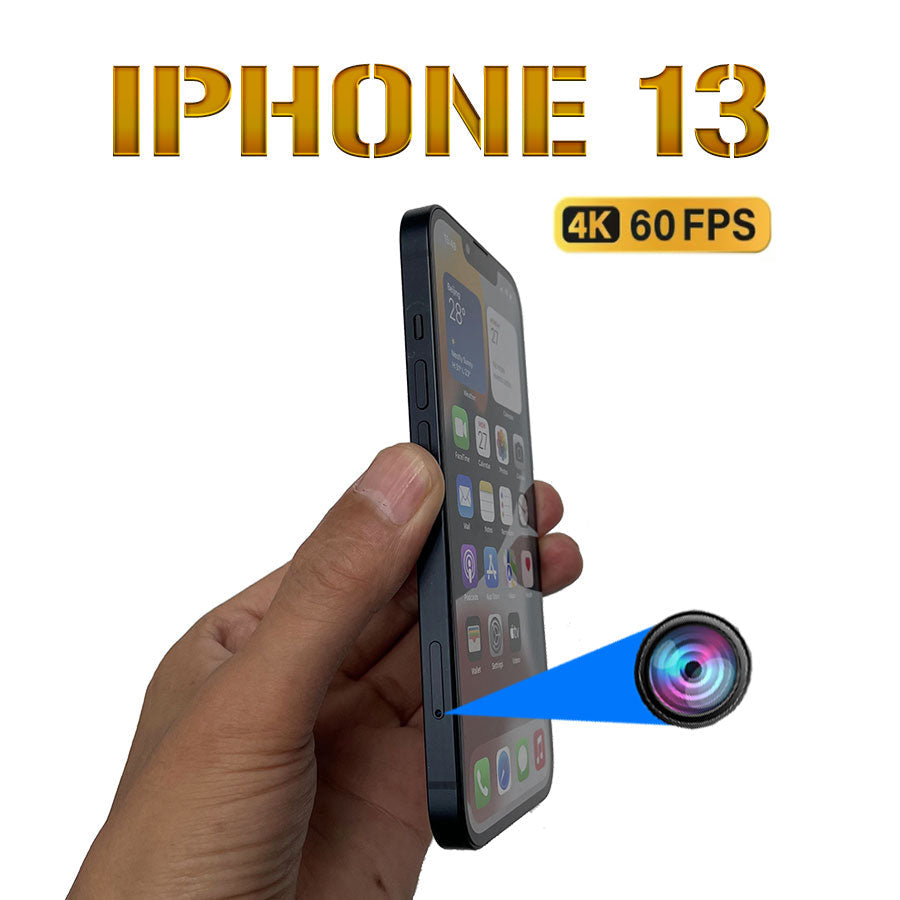 IPhone 13 Spy Camera Phone SIM Card Side Lens 4k/60FPS Black